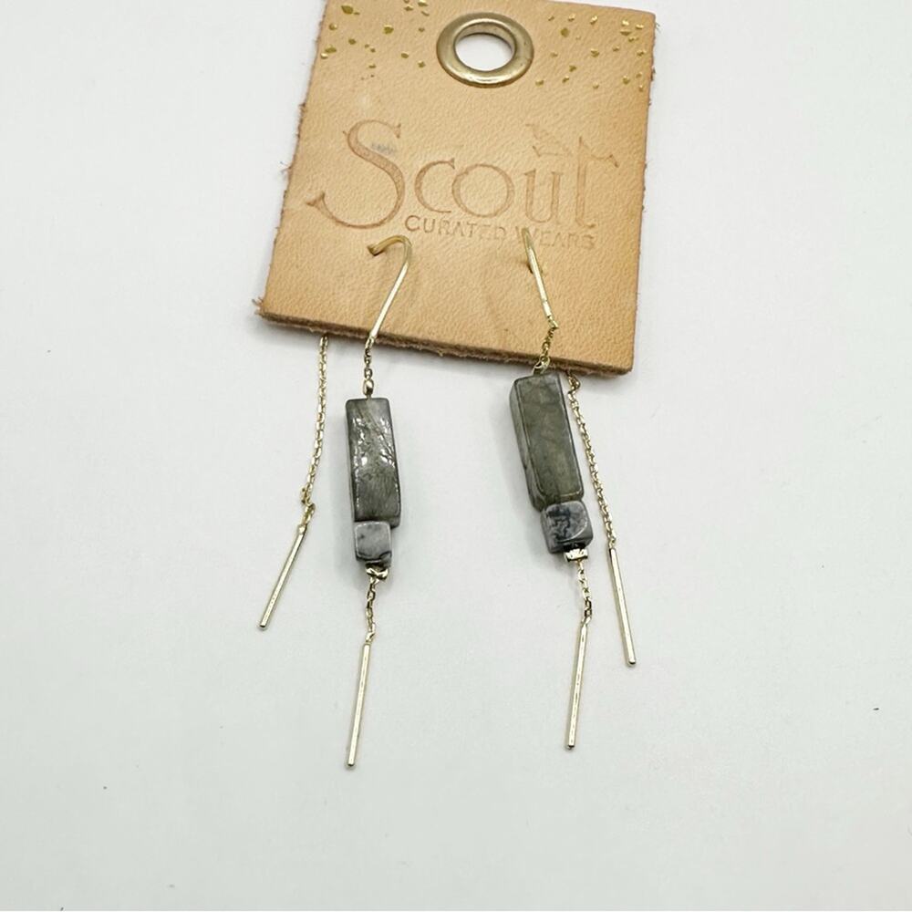 Scout Labradorite Stone Earring Minimalist Jewelry Dangle Drop Casual Classic